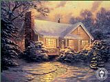 Thomas Kinkade Christmas Cottage painting